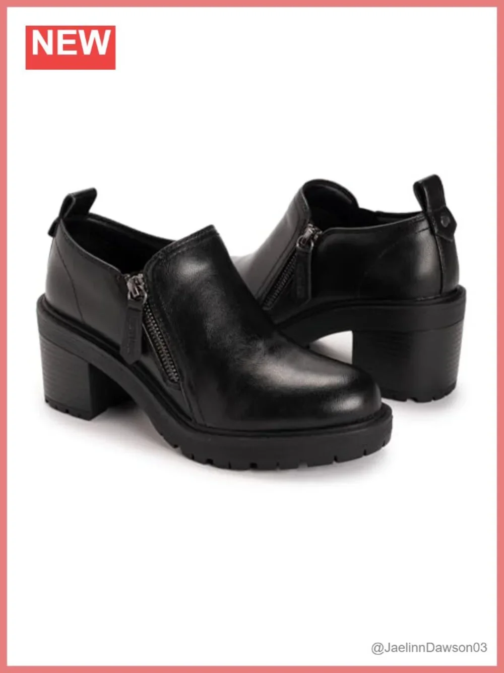 Faux Stack Heel Side Zip Shootie Block Heel Round Toe Ankle Booties